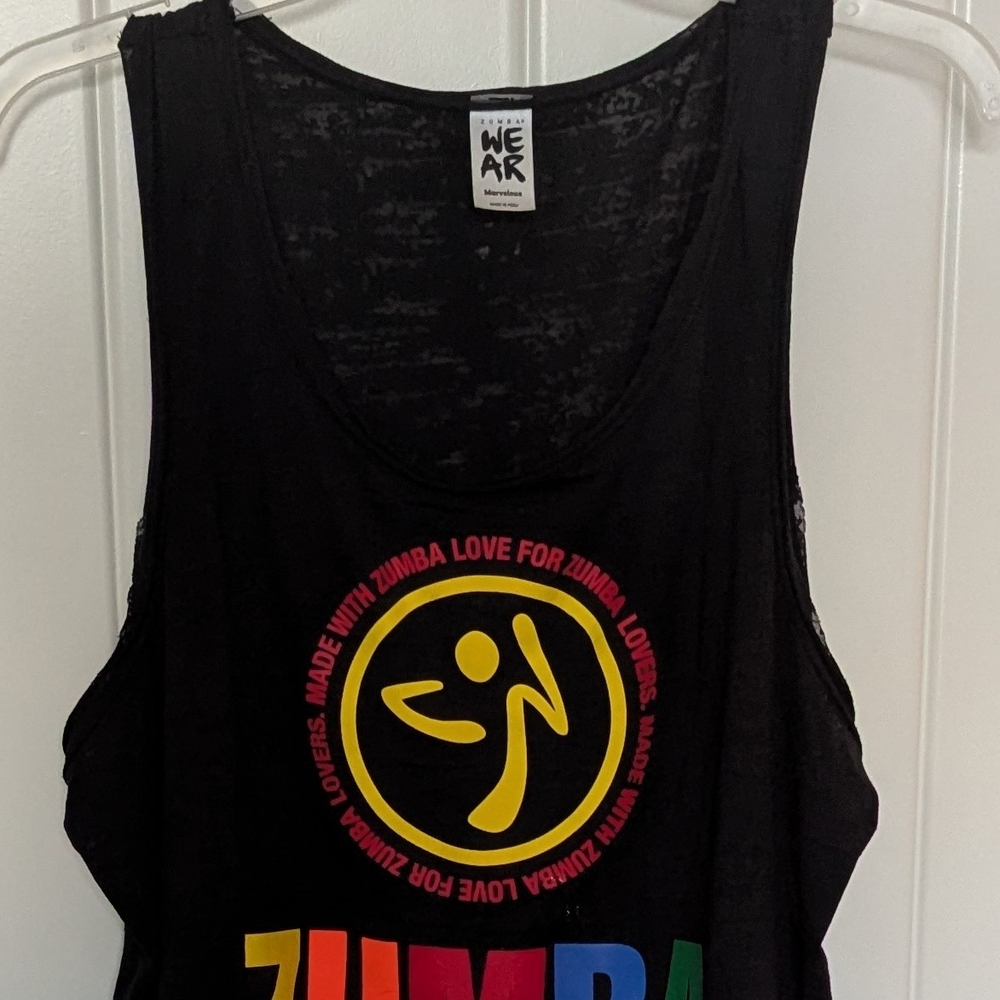 Zumba Black Tank Top with Colorful Logo